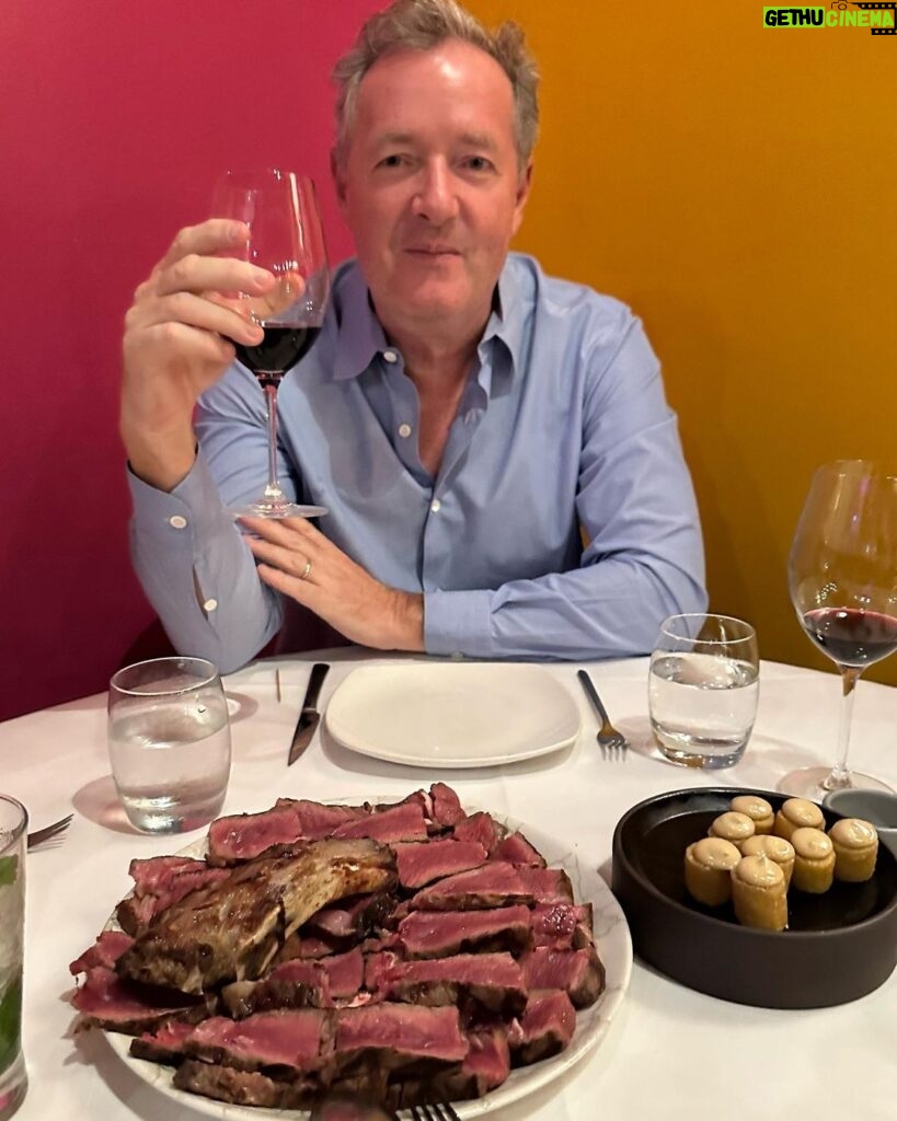 Piers Morgan Instagram - As a gesture to all my vegan friends, I added some potatoes to my dinner last night. Cambio de Tercio-Tendido Cero-Tendido Cuatro-Capote & Toros