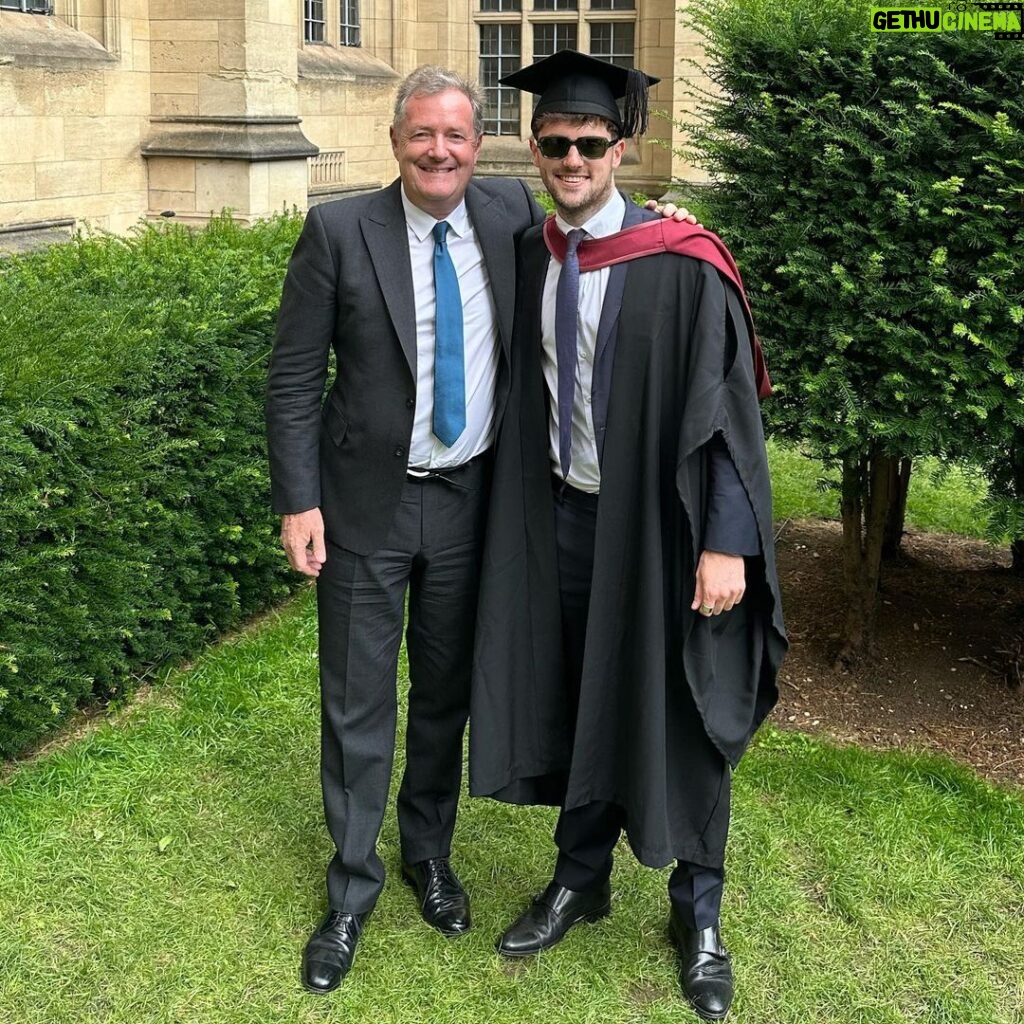 Piers Morgan Instagram - Congrats to my youngest son @bertie_morgan on gaining a 1st class degree from Bristol University in Politics & International Relations. Great achievement by a great lad who worked incredibly hard. Very proud dad! University of Bristol