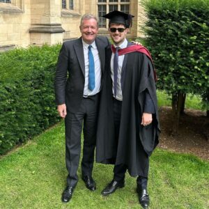 Piers Morgan Instagram - Congrats to my youngest son @bertie_morgan on gaining a 1st class degree from Bristol University in Politics & International Relations. Great achievement by a great lad who worked incredibly hard. 
Very proud dad!