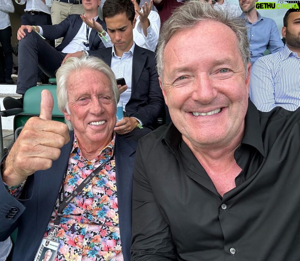 Piers Morgan Instagram - Thommo! What a treat to be at the Test match with the fastest bowler in the history of world cricket, and such a brilliant bloke. Never sledged a batsman. As he just told me: ‘Why tell ‘em you’re going to knock their block off, when they already know?! 🤣 Oval, London