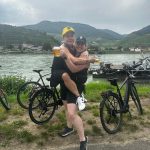 Pink Instagram - Wachau Valley wine region for a big family 20 mile bike ride through the most beautiful earth we could ever want to traverse. So grateful. 1)video of me pulling Jamo and his bike so he could take a quick Nutella pretzel snack break and ruin his clothes completely before the day even got started. We can’t have nice things. 2) me and my ride or die @reinahidalgo521 who I now call crash (check out her knee) 3) video evidence of my family getting along doing cool things - I hate that I said “ be careful”. And yeah- rentals. 4) Danube River beauty 5) is nice to have an assistant and friend @dollarsignteffi who really takes care of you and knows when you need to be put in the emotional baby carrier. 6) my heart and soul 7) I live here now and make Riesling finally 8) this is where I can be found (I wish) what an incredible day! Thank you Maria and all the ladies - your wines are delicious and my son misses your dog. @winery_fjgritsch thank you for the incredible hospitality. I hope to return the favor someday. 9) meet me in this alleyway 10) roadside small town bubble gum dispenser - genius