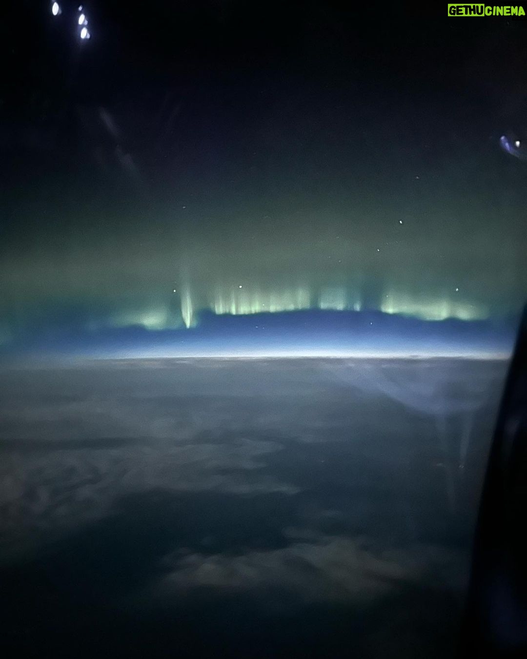 Pink Instagram - Please forgive my shitty photos but it’s not every day you fly over Canada on the way to Greenland and get to see the Aurora Borealis!!! Our eyes could only see blurry colors but the camera picked up this. One day I’ll see it for real……