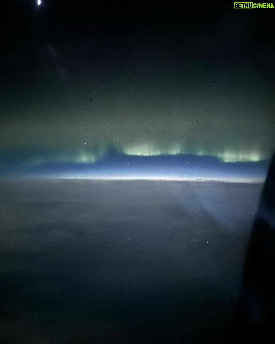 Pink Instagram - Please forgive my shitty photos but it’s not every day you fly over Canada on the way to Greenland and get to see the Aurora Borealis!!! Our eyes could only see blurry colors but the camera picked up this. One day I’ll see it for real……