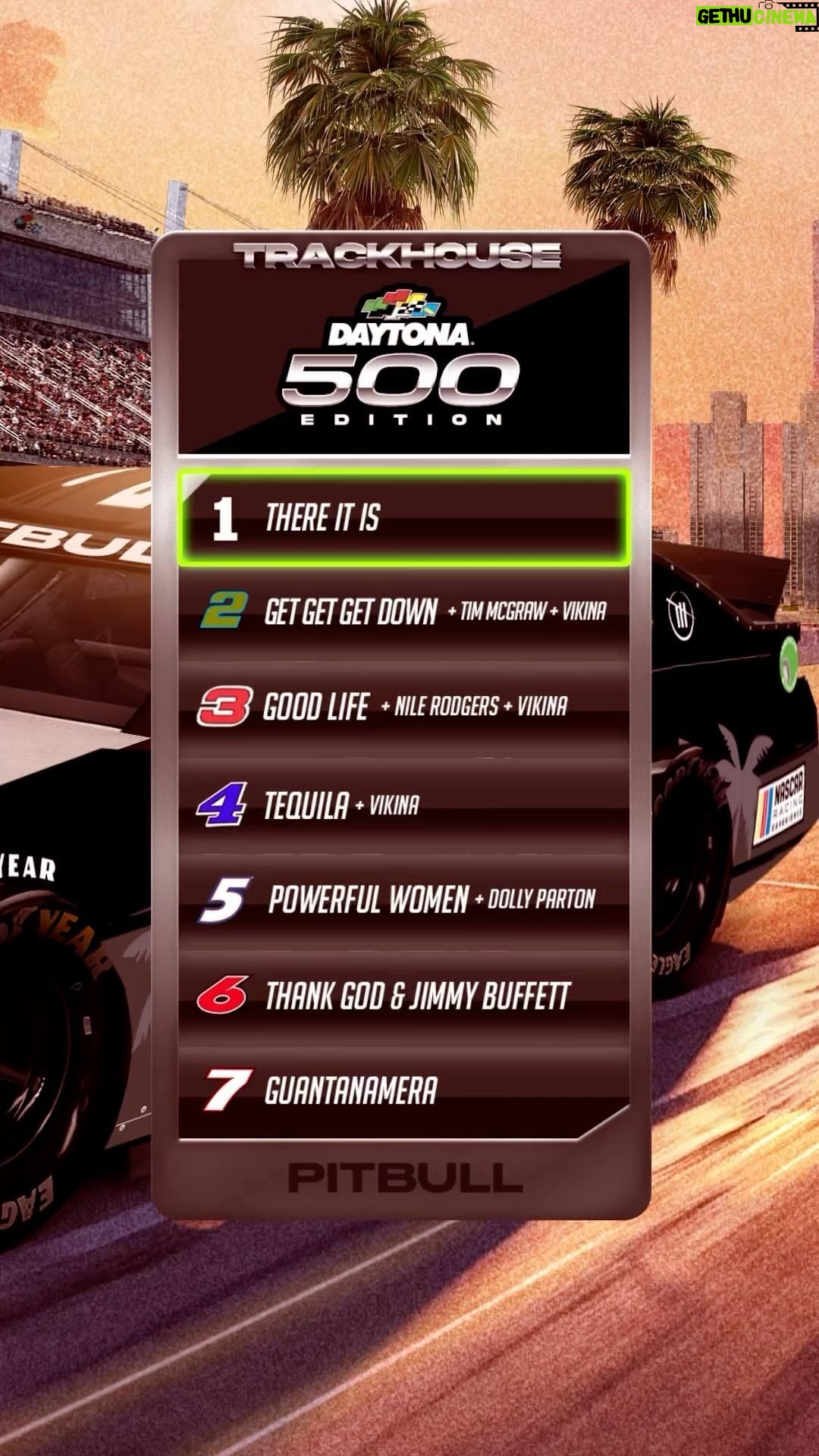 Pitbull Instagram - "Trackhouse Daytona 500 Edition" featuring @thetimmcgraw, @dollyparton, @nilerodgers, @vikinamusic, and the global viral sensation Guantanamera 💿 OUT THIS FRIDAY.