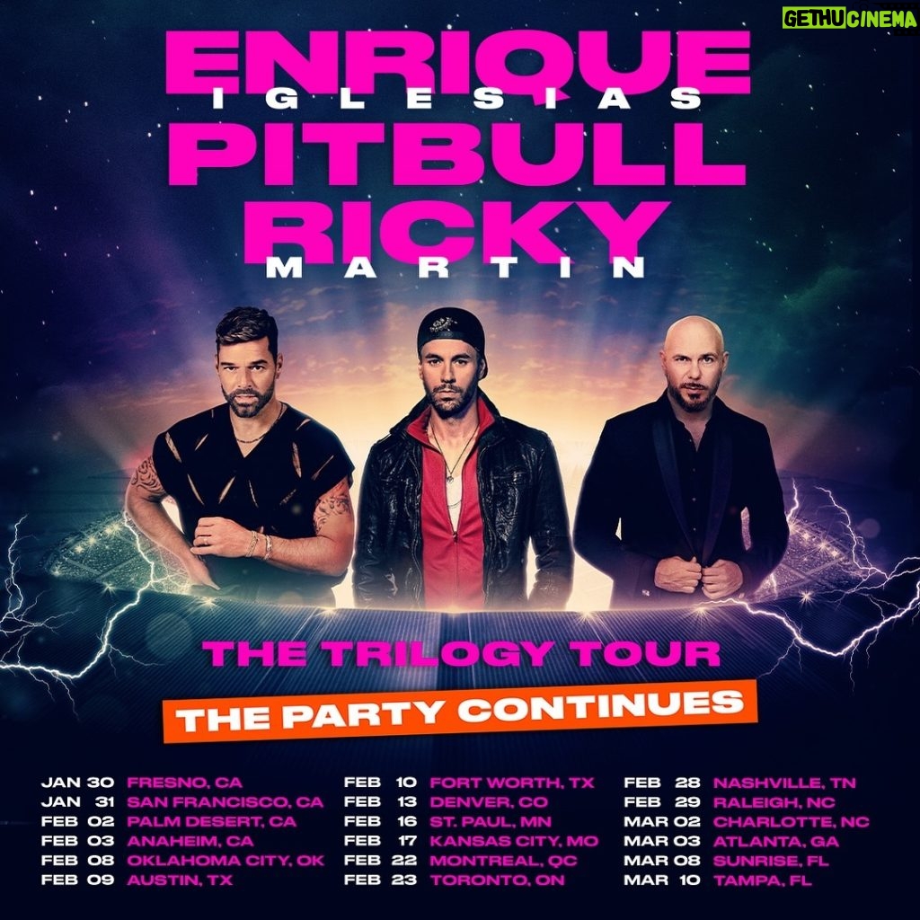 Pitbull Instagram - The party continues! Get your tickets starting this Friday, Nov. 17! Link in bio. #TheTrilogyTour @enriqueiglesias @ricky_martin