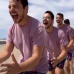 Pollo Castillo Instagram - con los cabros en la playa Portofino