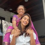 Pooja Hegde Instagram - Ajji’s love language was food. She was a great cook.She would feed anybody who walked through her doors even if it meant less for herself. She LOVED to dress up.Ajji would wear her saree & jewellery..then powder her face and yesterday’s bindi would be extracted from the mirror and onto her face.. she would then carry on to do house chores looking her best. She never complained about aches and pains. And inspite of all the issues she had, she always managed to keep a smile on her face..Always jolly, funny and sometimes she could roast you with just her honesty. The 1 thing she couldn’t resist, was desserts and fish, a trait I proudly inherited. “Ajji na Pulli”. That’s how I will remember you Ajji. You raised strong women. Thank you for all that you did. Love you ❤️ 🥺