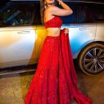 Pooja Hegde Instagram – Red riding hood 💋👠🍎🚨 #weddingseason Mangalore,Karnataka