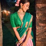 Pooja Hegde Instagram - Tutti frutti cutie pattootie ☺️💗💚 #served #halfsareelove Udupi, Karnataka