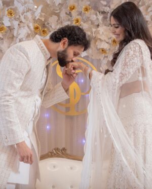 Pooja Sawant Instagram - Beyond excited to embark on this journey hand-in-hand with my forever person! ♥️💍 @siddy.16 

My outfit by @rajgharana.rg 
Siddhesh’s outfit @shiledar_ethnics 
Jewellery by @kalyanjewellers_official 
Make up by @vrushti_harkare 
Hair by @devendra.pushpa 

Photography & Video : @p16studios @prathmeshrangolephotography

Event Planner : @bhagatamol

Event Management & Execution :  @a3eventsandmedia