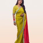 Poornima Indrajith Instagram - Green is my colour 🍀 Wardrobe: @pranaahbypoornimaindrajith Pic: @iamkishoreradhakrishnan HMU : @amal_ajithkumar Jewellery: @pureallure.in IP : @mazhavilmanoramatv