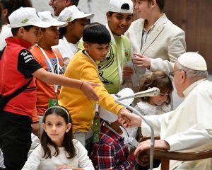 Pope Francis Instagram - EN: The presence of children is a sign that goes straight to the hearts of all adults. It is the voice of innocence that questions us and makes us think, that forces us to ask ourselves: What are we doing with our world, our planet, our society? What future are we preparing for you? 
PT: As crianças são um sinal que chega direto ao coração de todos nós, são a voz da inocência que nos questiona e nos faz pensar; que nos obriga a perguntar-nos: o que estamos fazendo com o nosso mundo, o nosso planeta, a nossa sociedade? Que futuro estamos preparando para elas?
ES: Los niños son un signo que llega directamente al corazón de los adultos, son la voz de la inocencia que nos interroga y nos hace pensar; que nos obliga a preguntarnos: ¿qué estamos haciendo con nuestro mundo, nuestro planeta, nuestra sociedad? ¿Qué futuro les estamos preparando?
IT: I bambini sono un segno che arriva dritto al cuore di tutti noi adulti, sono la voce dell’innocenza che ci interroga e ci fa pensare; che ci costringe a chiederci: cosa stiamo facendo del nostro mondo, del nostro pianeta, della nostra società? Quale futuro gli stiamo preparando?
DE: Kinder sind ein Zeichen, das ins Herz von uns Erwachsenen dringt; sie sind die Stimme der Unschuld, die uns hinterfragt, uns zum Nachdenken bringt und uns zwingt, uns zu fragen: Was tun wir mit der Welt, dem Planeten, der Gesellschaft? Welche Zukunft bereiten wir ihnen vor?
PL: Dzieci są znakiem, który trafia prosto do serca nas dorosłych, są głosem niewinności, który skłania do myślenia i zmusza nas do zadania sobie pytania: co robimy z naszym światem, naszą planetą, naszym społeczeństwem? Jaką przyszłość dla nich przygotowujemy?