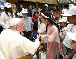 Pope Francis Instagram - EN: The presence of children is a sign that goes straight to the hearts of all adults. It is the voice of innocence that questions us and makes us think, that forces us to ask ourselves: What are we doing with our world, our planet, our society? What future are we preparing for you? 
PT: As crianças são um sinal que chega direto ao coração de todos nós, são a voz da inocência que nos questiona e nos faz pensar; que nos obriga a perguntar-nos: o que estamos fazendo com o nosso mundo, o nosso planeta, a nossa sociedade? Que futuro estamos preparando para elas?
ES: Los niños son un signo que llega directamente al corazón de los adultos, son la voz de la inocencia que nos interroga y nos hace pensar; que nos obliga a preguntarnos: ¿qué estamos haciendo con nuestro mundo, nuestro planeta, nuestra sociedad? ¿Qué futuro les estamos preparando?
IT: I bambini sono un segno che arriva dritto al cuore di tutti noi adulti, sono la voce dell’innocenza che ci interroga e ci fa pensare; che ci costringe a chiederci: cosa stiamo facendo del nostro mondo, del nostro pianeta, della nostra società? Quale futuro gli stiamo preparando?
DE: Kinder sind ein Zeichen, das ins Herz von uns Erwachsenen dringt; sie sind die Stimme der Unschuld, die uns hinterfragt, uns zum Nachdenken bringt und uns zwingt, uns zu fragen: Was tun wir mit der Welt, dem Planeten, der Gesellschaft? Welche Zukunft bereiten wir ihnen vor?
PL: Dzieci są znakiem, który trafia prosto do serca nas dorosłych, są głosem niewinności, który skłania do myślenia i zmusza nas do zadania sobie pytania: co robimy z naszym światem, naszą planetą, naszym społeczeństwem? Jaką przyszłość dla nich przygotowujemy?