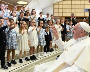 Pope Francis Instagram - EN: The presence of children is a sign that goes straight to the hearts of all adults. It is the voice of innocence that questions us and makes us think, that forces us to ask ourselves: What are we doing with our world, our planet, our society? What future are we preparing for you? 
PT: As crianças são um sinal que chega direto ao coração de todos nós, são a voz da inocência que nos questiona e nos faz pensar; que nos obriga a perguntar-nos: o que estamos fazendo com o nosso mundo, o nosso planeta, a nossa sociedade? Que futuro estamos preparando para elas?
ES: Los niños son un signo que llega directamente al corazón de los adultos, son la voz de la inocencia que nos interroga y nos hace pensar; que nos obliga a preguntarnos: ¿qué estamos haciendo con nuestro mundo, nuestro planeta, nuestra sociedad? ¿Qué futuro les estamos preparando?
IT: I bambini sono un segno che arriva dritto al cuore di tutti noi adulti, sono la voce dell’innocenza che ci interroga e ci fa pensare; che ci costringe a chiederci: cosa stiamo facendo del nostro mondo, del nostro pianeta, della nostra società? Quale futuro gli stiamo preparando?
DE: Kinder sind ein Zeichen, das ins Herz von uns Erwachsenen dringt; sie sind die Stimme der Unschuld, die uns hinterfragt, uns zum Nachdenken bringt und uns zwingt, uns zu fragen: Was tun wir mit der Welt, dem Planeten, der Gesellschaft? Welche Zukunft bereiten wir ihnen vor?
PL: Dzieci są znakiem, który trafia prosto do serca nas dorosłych, są głosem niewinności, który skłania do myślenia i zmusza nas do zadania sobie pytania: co robimy z naszym światem, naszą planetą, naszym społeczeństwem? Jaką przyszłość dla nich przygotowujemy?