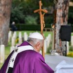 Pope Francis Instagram - EN: Today, thinking of the dead, let us ask the Lord for peace so that people are no longer killed in war. War is a defeat, always. Let us pray to the Lord for our deceased, for everyone - that the Lord might welcome them all. PT: Hoje, pensando nos que morreram, peçamos ao Senhor que nos dê a paz, para que as pessoas não se matem mais em guerras. As guerras são sempre uma derrota, sempre. Rezemos ao Senhor por nossos falecidos, por todos. Que o Senhor receba todos eles. ES: Hoy, pensando en los difuntos, pidamos al Señor la paz, para que la gente deje de matarse en las guerras. Las guerras son una derrota, siempre. Oremos al Señor por nuestros difuntos, por todos. Que el Señor los acoja a todos. IT: Oggi pensando ai morti chiediamo al Signore la pace, perché la gente non si uccida più nelle guerre. Le guerre sono una sconfitta, sempre. Preghiamo il Signore per i nostri defunti, per tutti. Che il Signore li accolga tutti. FR: Aujourd'hui, en pensant aux morts, demandons au Seigneur la paix, pour que les hommes ne s'entretuent plus dans les guerres. Les guerres sont toujours une défaite. Prions le Seigneur pour nos défunts, pour tous. Que le Seigneur les accueille tous. PL: Myśląc dziś o poległych, prośmy Pana o pokój, aby ludzie nie zabijali się już więcej na wojnie. Wojny są porażką, zawsze. Módlmy się do Pana za zmarłych, za wszystkich. Niech Pan przyjmie ich wszystkich. Rome War Cemetery