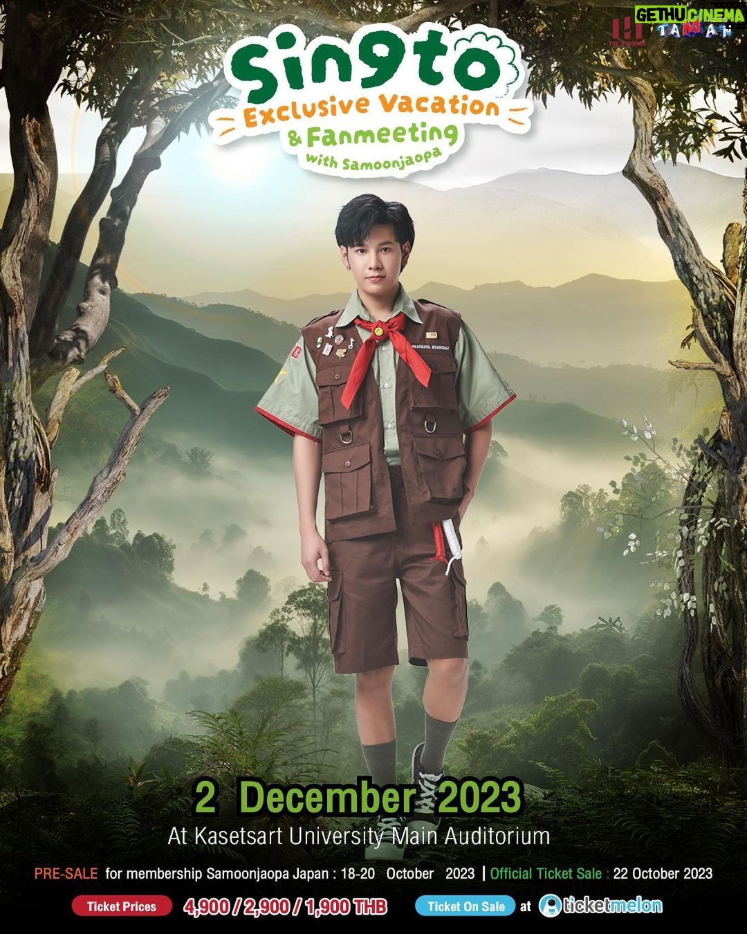 Prachaya Ruangroj Instagram - สมุนจ้าวป่าทุกคนครับบบบ🦁 Singto Exclusive Vacation & Fanmeeting with Samoonjaopa เปิดขายบัตรเเล้ว!! เตรียมพบกับ Exclusive Fanmeeting สุดพิเศษที่จะพาทุกคนร่วมผจญภัยไปกับสิงในวันที่ 2 ธันวาคมนี้🌳 📍ณ หอประชุมใหญ่ มหาวิทยาลัยเกษตรศาสตร์ เวลา 17.00 น.เป็นต้นไป 🎫เปิดขายบัตรที่ → https://bit.ly/48IvcLJ ✨รอบ PRE-SALE สำหรับสมาชิก Samoonjaopa Japan : เปิดขายบัตรแล้ววันนี้ - 20 ตุลาคม 2023 เวลา 22.00 น. ✨รอบปกติ : เปิดขายวันที่ 22 ตุลาคม 2023 เวลา 10.00 น.เป็นต้นไป *หมายเหตุ - รอบ PRE-SALE จำกัดการซื้อ 2 ใบ/user โดยใช้หมายเลขสมาชิก Samoonjaopa ในการจองเท่านั้น - รอบปกติ จำกัดการซื้อ 4 ใบ/user SamoonJaopa のみんなさーん🦁 Singto Exclusive Vacation & Fanmeeting with Samoonjaopa のチケット予約開始します❗️ 12月2日に行うExclusive Fanmeetingで僕と一緒に沢山のいい思い出をつくりましょう🌳 📍会場:Kasetsart University Main Auditorium ✨開演時間17.00〜 🎫チケットのご予約⤵︎ https://bit.ly/48IvcLJ ✨【Samoonjaopa JAPAN FC会員先行販売】2023年10月18日(水) 12:00~10月20日(金)23:59 (JST) ✨【一般販売開始】 2023年10月22日(日) 12:00~ (JST) 【枚数制限】 ※【会員先行販売】 1つの会員番号につき、2名様まで申し込みすることができます。(同行者が非会員の場合での参加可能。) ※【一般販売】 一回も申し込みのつき、4枚まで申し込みが可能です。 Hi Samoonjaopa Krub 🦁 Singto Exclusive Vacation & Fanmeeting! Tickets are ON SALE NOW!! Get ready for an exclusive fanmeeting that will take everyone on an adventure with me on Dec 2, 2023. 🌳🌳 📍Venue: Kasetsart University Main Auditorium, starting at 5:00 PM (Thailand Time). 🎫Tickets are on sale → https://bit.ly/48IvcLJ ✨PRE-SALE for Samoonjaopa Japan members: from today until Oct 20, 2023, at 22:00 PM (Thailand Time). ✨Official Sale: from Oct 22, 2023, at 10:00 AM onwards (Thailand Time). *Remarks - For PRE-SALE, the purchase is limited to 2 tickets per user, using Samoonjaopa member for booking. - For the official sale, the purchase is limited to 4 tickets per user. ติดตามรายละเอียดเพิ่มเติม / 詳細/ More information → twitter ・ IG @singtovacayFM #SingtoPrachaya #SingtoVacationFM #SamoonJaopa #SamoonJaopaJapan
