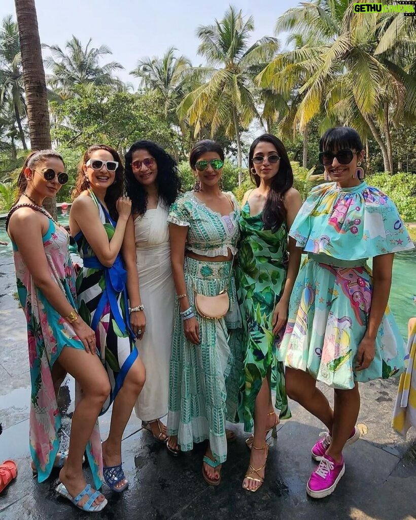 Pragya Jaiswal Instagram - A lil pool party never hurt nobody ☀💛🍹 Outfit @studioverandah Jewellery @amamajewels Footwear @crimzonworld Styled by @anshikaav Style team @tanazfatima Goa