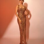 Pragya Jaiswal Instagram - Stay gold 🌟 Outfit @nadinemerabi Jewellery @blingthingstore Styled By @anshikaav Team @roshiijain @bhatia_tanisha Makeup @athirathakkar Hair @thakuramit190 Shot by @kaasastudio