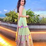 Pragya Jaiswal Instagram - Ganpati Bappa Morya 🌸🐘💚 May bappa bless us all with health, happiness & abundance in the coming year ✨💫 Outfit @sukritiandaakritiofficial Earrings @the_bling_girll Bangles @keiyura_jewelry Ring @ananaofficial Footwear @fizzygoblet Makeup @athirathakkar Hair @thakuramit190 Styled by @anshikaav Assisted by @bhatia_tanisha