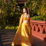 Pragya Jaiswal Instagram - Mehendi hai rachne wali 💛🍊 #AbDonoBhagnani #MehendiCeremony Outfit @monikanidhii Jewellery @sachdeva.ritika Footwear @fizzygoblet Styled by @anshikaav Assisted by @bhatia_tanisha Shot by @kadamajay