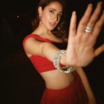 Pragya Jaiswal Instagram – POV : You were this emoji all night long 💃🏻
#AbDonoBhagnani #SangeetNight 

Outfit @shantanunikhil @nikhil1975 ♥️
Jewellery @karishma.joolry
Bag @beaumondeaccessories

Styled by @anshikaav
Assisted by @bhatia_tanisha
Shot by @kadamajay