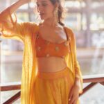 Pragya Jaiswal Instagram - Mehendi hai rachne wali 💛🍊 #AbDonoBhagnani #MehendiCeremony Outfit @monikanidhii Jewellery @sachdeva.ritika Footwear @fizzygoblet Styled by @anshikaav Assisted by @bhatia_tanisha Shot by @kadamajay