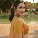 Pragya Jaiswal Instagram - Mehendi hai rachne wali 💛🍊 #AbDonoBhagnani #MehendiCeremony Outfit @monikanidhii Jewellery @sachdeva.ritika Footwear @fizzygoblet Styled by @anshikaav Assisted by @bhatia_tanisha Shot by @kadamajay