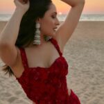 Pragya Jaiswal Instagram - Haldi with a touch of the sun 🌺🌅 #AbDonoBhagnani #SundownerHaldi Outfit @mishruofficial Earrings @amamajewels Rings @karishma.joolry Styled by @anshikaav Assisted by @bhatia_tanisha Shot by @kadamajay