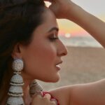 Pragya Jaiswal Instagram - Haldi with a touch of the sun 🌺🌅 #AbDonoBhagnani #SundownerHaldi Outfit @mishruofficial Earrings @amamajewels Rings @karishma.joolry Styled by @anshikaav Assisted by @bhatia_tanisha Shot by @kadamajay