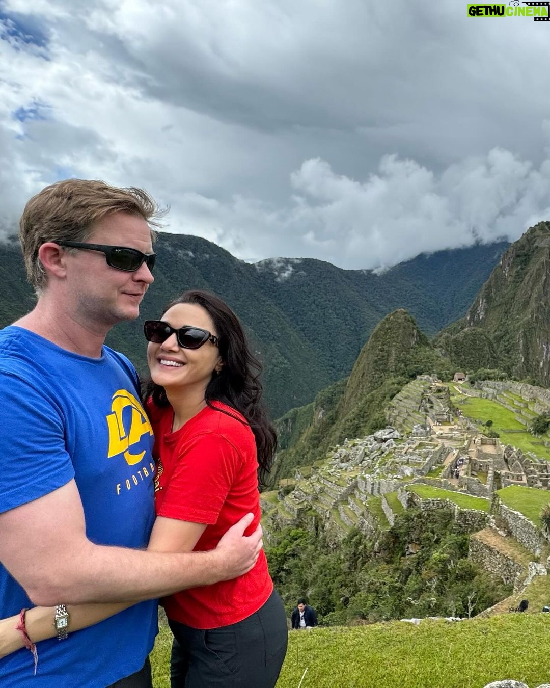 Preity Zinta - 518.9K Likes - Us after a 16km uphill hike on the Inka Trail to Machu Picchu 😍 Wow !!! What a view… what a hike ! #Bucketlist #Machupicchu #Amazingperu #Peru #ting