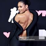 Pretty Vee Instagram - Ain’t Shit FUNNY!🖤✨ - Thank You @vmas For Having Me. Last night Was Epic🖤 - Team, I Love You & Thank You! You Guys Are Incredible 🖤 Hairstylist: @billions_pink MUA: @picaasso Stylist: @olvrbrwn & @sankaraxt Assistant Stylist: @magnificent_misfit Earrings @schiaparelli Dress: @quine_li_ Rings @davidyurman Heels: @maisonalaia