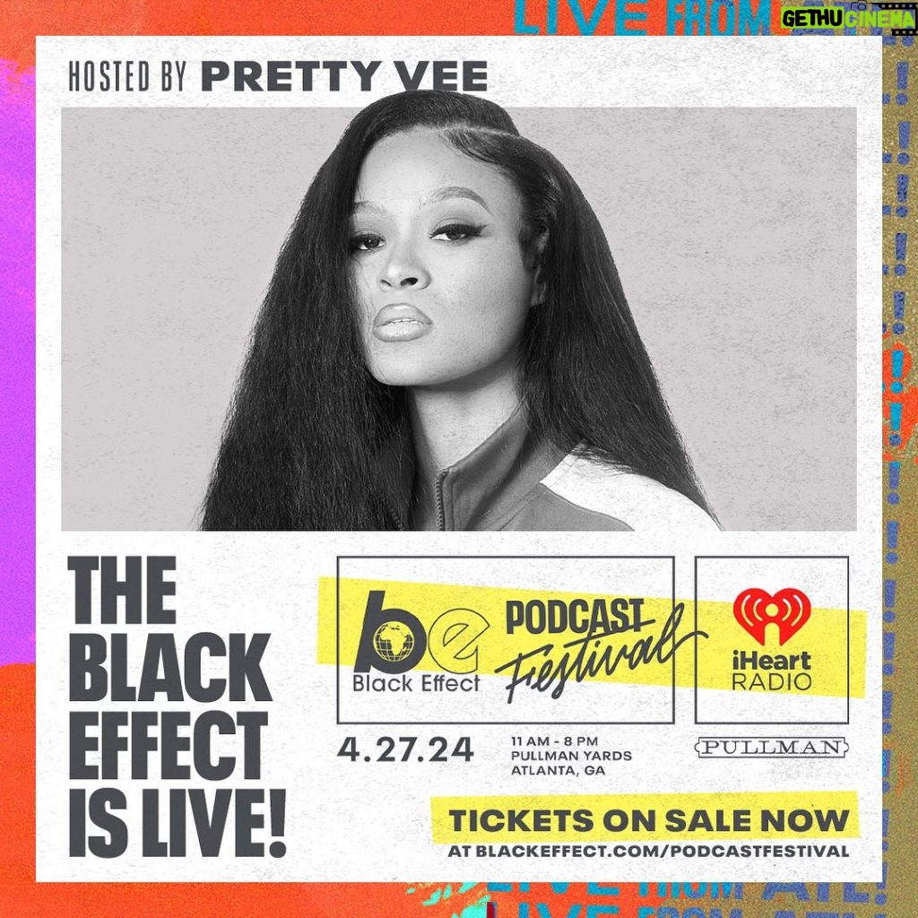 Pretty Vee Instagram - BIG MOOD: WAT DEY DO! 😏 - Atl I’m Hitting The Stage🎤 -I Will Be HostingThe Annual Black Effect Podcast Festival This Year! (You Don’t Wanna Miss It!)🔥 - April 27th Save The Date! - Get Your Tickets Now (Link In Bio) - @blackeffect & & @cthagod 💋