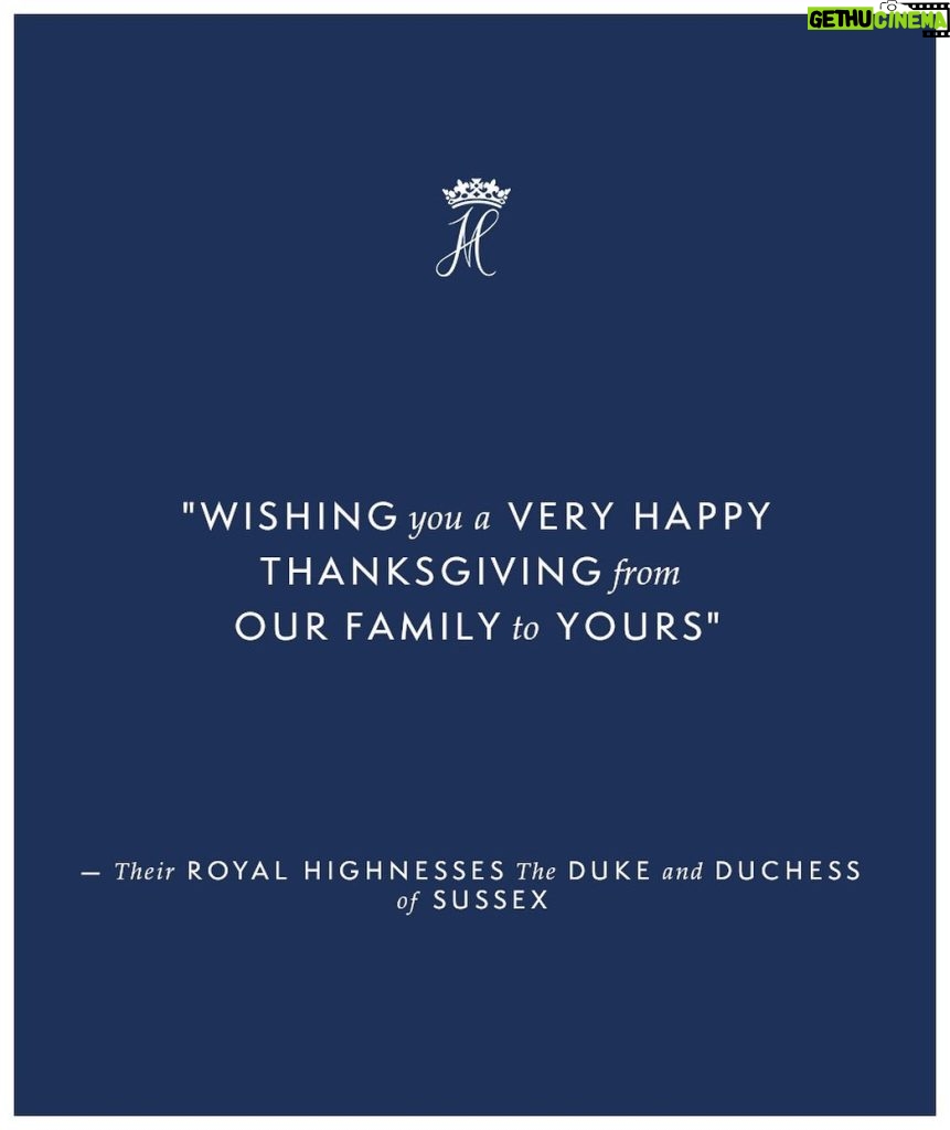 Prince Harry, Duke of Sussex Instagram - Happy Thanksgiving! 🍁