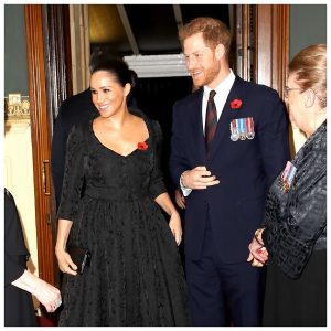 Prince Harry, Duke of Sussex Instagram - ‪This evening The Duke and Duchess of Sussex accompanied Her Majesty The Queen and members of @TheRoyalFamily to the annual @RoyalBritishLegion Festival of Remembrance. This special event, which has taken place every year since 1923 at the @RoyalAlbertHall, commemorates all those who have lost their lives in conflicts.‬
•
‪This year’s Festival marked the 75th anniversary of a number of crucial battles of 1944, with a particular emphasis on the collaboration and friendship of the British, Commonwealth and Allied armies who fought them. A unique tribute was given to acknowledge those involved both past and present, culminating in a special parade of some of the last surviving veterans who fought and served in 1944.‬
•
‪Their Royal Highnesses, who last year attended their first Festival of Remembrance together, were honoured to once again pay tribute to all casualties of war and remember those that have made the ultimate sacrifice for their country.‬ ‪#FestivalOfRemembrance
‪#WeWillRememberThem‬

Photo © PA / Royal British Legion
