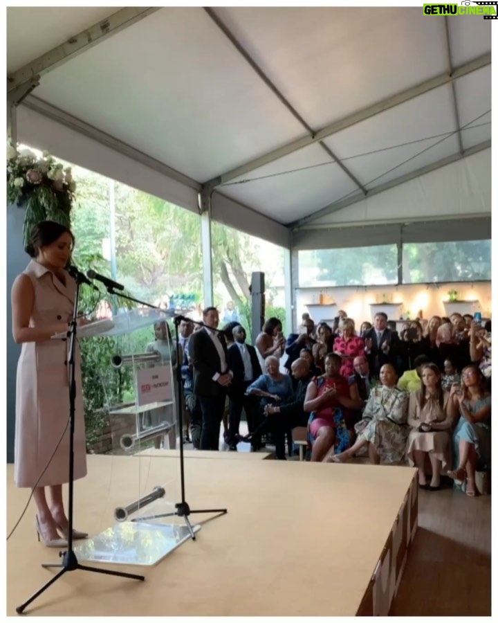 Prince Harry, Duke of Sussex Instagram - In her final speech of #RoyalVisitSouthAfrica, The Duchess of Sussex had an important message to young people around the world (swipe ➡️ to see full): • “I remember being a young girl watching TV and seeing what was happening in the world, and frankly, often feeling despair. When you constantly see and hear negativity, it can be overwhelming; you can feel powerless, and lost, you can feel different, confused, or like you just don’t belong. And I’m sure there is a young girl or boy watching this and thinking the exact same thing. So, this is for you. In a world that that can seem so aggressive, confrontational, and dangerous, you should know that you have the power to change it. Because whether you’re here in South Africa, at home in the UK, the US or around the world, you actually have the power within you to change things, and that begins with how you connect to others. I have learned from the people I’ve met here, that whether it’s about society’s expectations of masculinity or femininity, or how we divide ourselves by race or faith or class or status- everyone has value, and everyone deserves to be heard and respected. And if you live your life in thatway, your generation will start to value each other in ways the rest of us have not yet been able to do so.” • Video ©️ SussexRoyal