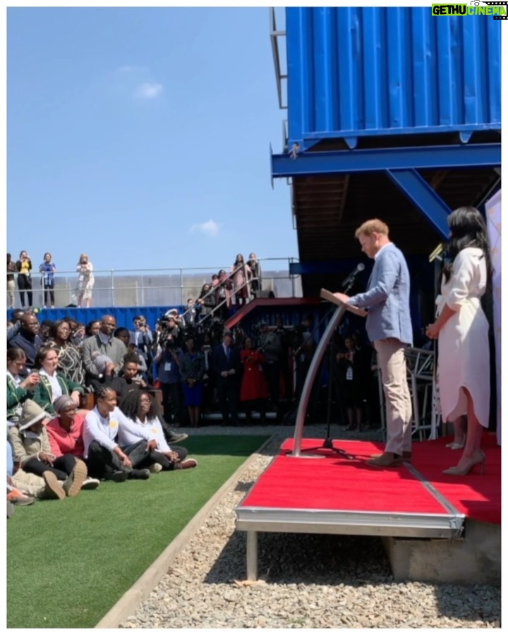 Prince Harry, Duke of Sussex Instagram - On the final day of their tour of Africa, The Duke and Duchess visited Tembisa, a township in Johannesburg, to meet young entrepreneurs at a hub that helps create opportunity, and is a hive for creativity and social enterprise. Discover more of the visit in our stories. The Duke said: • “It’s moments like today and meeting all of you, that inspires us. Whether supporting young entrepreneurs, empowering women and girls, or challenging the issue of gender-based violence; whether it’s been planting trees, clearing landmines, or protecting the most beautiful creatures and places on the planet, these experiences have affirmed our love of Africa, and the issues that are so important to us. We will firmly stand up for what we believe. We are fortunate enough to have a position that gives us amazing opportunities, and we want to do all we can to play our part in building a better world. We will always seek to challenge injustice and to speak out for those who may feel unheard. So no matter your background, your nationality, your age or gender, your sexuality, your physical ability, no matter your circumstance or colour or of your skin – we believe in you, and we intend to spend our entire lives making sure you have the opportunity to succeed – and to change the world.” • #RoyalVisitSouthAfrica
