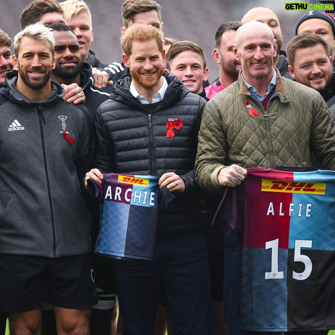 Prince Harry, Duke of Sussex Instagram - This morning, The Duke of Sussex joined forces with @gareththomasofficial and The Terrence Higgins Trust to raise awareness for National HIV Testing Week, which takes place from November 16th-22nd. The Duke has been a longtime advocate of HIV awareness, and of eradicating the stigma surrounding the virus - an extension of his mother’s legacy. Not enough people know that thanks to the work of so many over the years, HIV is no longer a death sentence and testing for it is quick and easy. Today the Duke shared the magnitude of having someone like Gareth Thomas, one of our most legendary Welsh rugby players, demonstrate that you can be HIV positive and live a healthy, strong, fulfilling life. Gareth is an excellent role model for anyone living in fear, and an amazing example of both physical and mental strength. An estimated 1 in 14 people in the UK living with HIV are still undiagnosed. Please get tested and take control of your life and your health - even if you don’t feel you’re at risk, getting tested will help smash the stigma and normalise it for others. To find out more about how to get tested or National HIV testing week, please visit @ThtOrgUK. Photo © PA/EMPICS