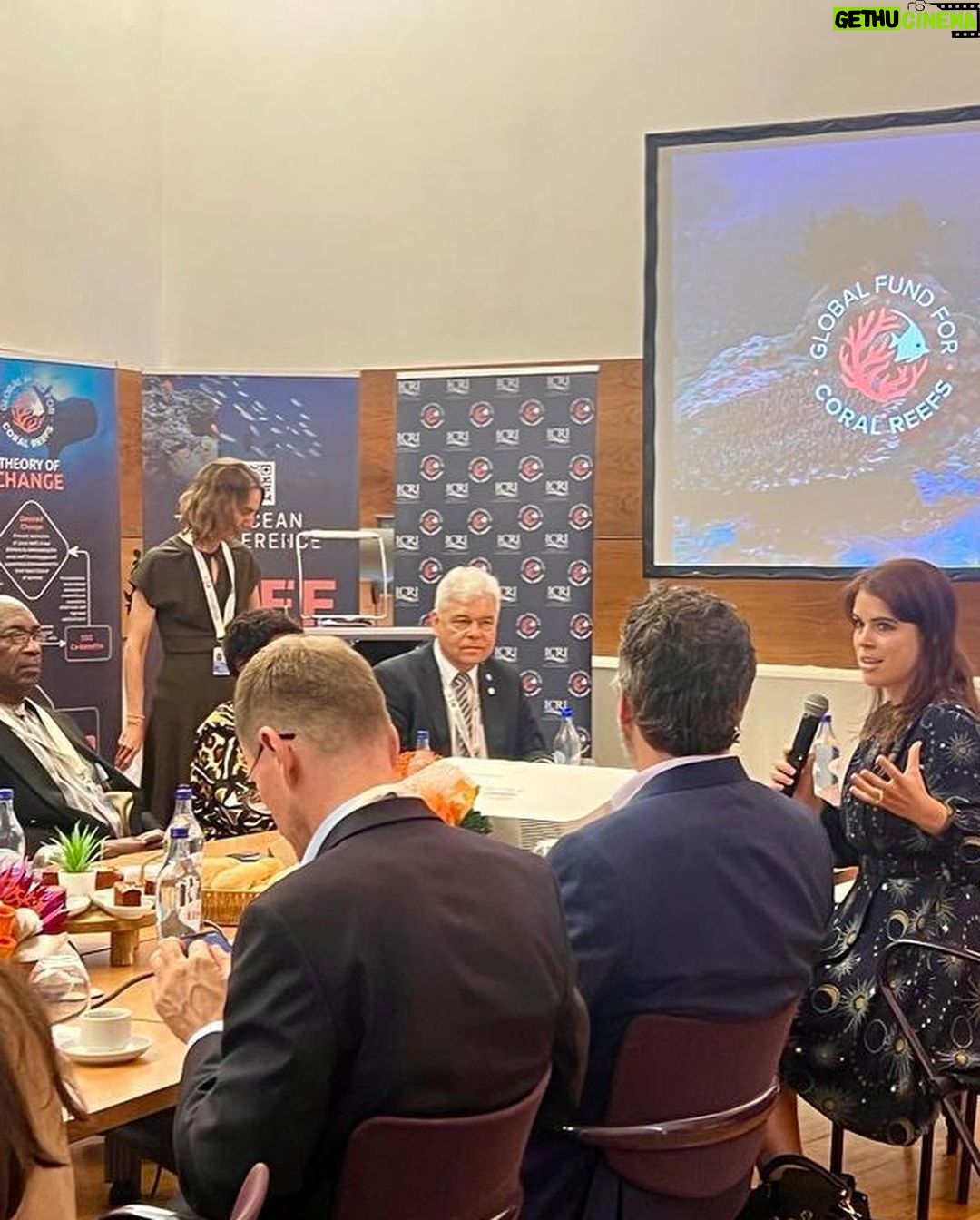 Princess Eugenie Instagram - The @unitednations second Ocean π Conference took place last week and I was lucky enough to go to listen and learn about what's happening across the world, the importance of our healthy oceans and all the things we can do to help it survive and flourish. Sometimes it's easy to feel helpless so I wanted to share just some of the actions and promises from the conference as examples of how we can work together for a flourishing ocean: - 100+ countries have pledged to 30x30, a campaign to protect 30% of the Worlds Oceans by 2030 - Aruba will expand their marine park to an island-round marine protected area - Australia is committing $1.2 billion to preserving and restoring the Great Barrier Reef. - Belize will protect 30% of their marine area by 2030. - Greece committed to reduce single use plastic beverage and food containers by 60% by 2026; cutting plastic litter in the ocean by 50% by 2030. - Monaco is protecting Mediterranean Monk Seals and their habitats. - The UK has pledged Β£150m to COAST - @btwaves found the largest sea grass meadow on earth across the Great Bahama Banks thanks to some epic collaborators, tiger sharks! Sea Grass captures a huge amount of carbon we produce. π³πππ£ππ π‘β€οΈππ»β€οΈ