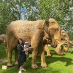 Princess Eugenie Instagram - A giant herd of 100+ elephants has arrived in Green Park to share their @coexistence.story with London this summer. As a Patron of @elephantfamily and an honorary Matriarch it’s my pleasure to share this journey with you. Within The Tea Timers herd is a wonderful baby elephant called Assam August - and it was such a pleasure to take my August to meet him 🐘