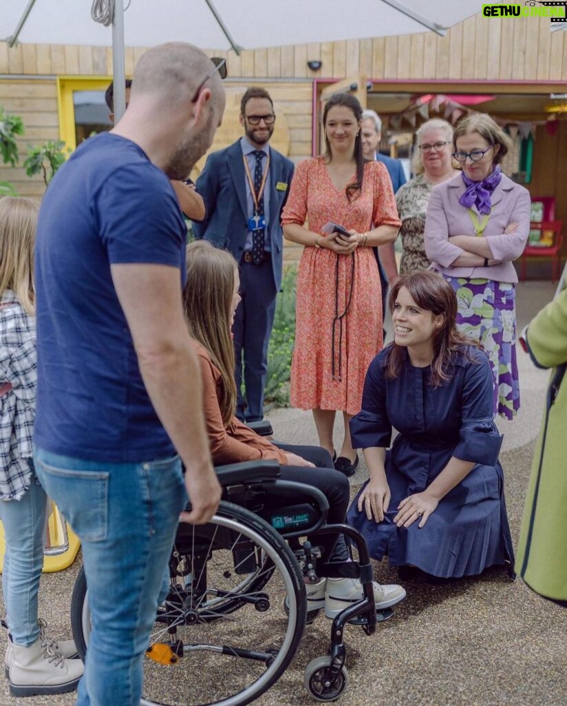 Princess Eugenie Instagram - What a joy it was to officially open the new @horatiosgarden at The Royal National Orthopaedic Hospital. This is their 5th garden in the UK connected to a spinal unit offering patients nature and the outdoors at a time they need it most. I'm a proud patron of this charity and it was a particularly special visit as it's the hospital I underwent spinal surgery as a child. It was an honour to meet all the volunteers, doctors, nurses, patients and gardeners who really bring this garden alive. The final three pictures are of the lovely Jubilee Tree that was planted for The Queen's Green Canopy @queensgreencanopy a wonderful celebration of the incredible jubilee milestone.