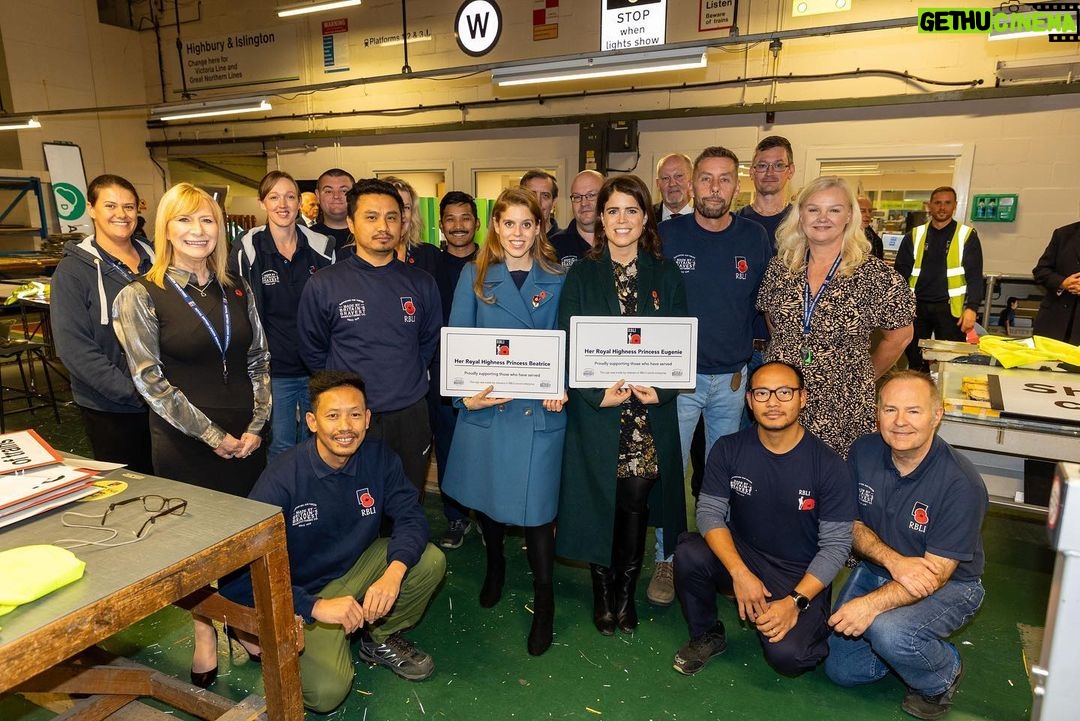 Princess Eugenie Instagram - It was a such an honour to visit @rblicharity with my sister earlier this week. The charity provides vital care, welfare and employment services to Armed Forces veterans across the UK. We met incredible veterans who have completed RBLI’s #Lifeworks employability programme. It was wonderful to see the programme in action at the charity’s social enterprise factory which provides meaningful employment to veterans. We also visited the assisted living facility, Queen Elizabeth Court, to meet some of the lovely residents who call it home; many of whom have served our country with distinction. I also met Vi, who told me she served with my late Grandmother, which brought me such pride. This Armistice Day we remember and pay tribute to the Fallen, the inspiring veterans and those currently serving in the Armed Forces across the world. #rbli #Lifeworks #supportforveterans #LestWeForget #remembrance