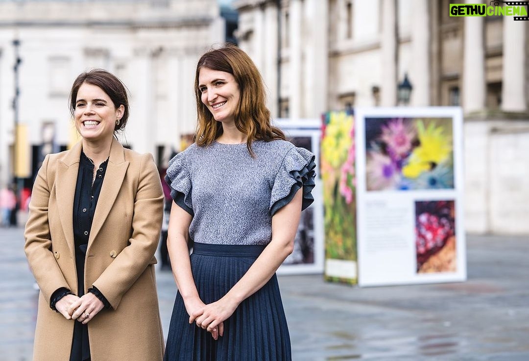 Princess Eugenie Instagram - To mark #antislaveryday Jules and I visited Art is Freedom outside The National Gallery. An exhibition that was curated and created by survivors of modern day slavery. @the_anti_slavery_collective were honoured to co-curate alongside @hestia_charity and these brave survivors who shared their voices and art. @hestia_charity supports adults and children in times of crisis. They deliver services across London and the Southeast, as well as advocating nationally on issues that affect the people they work with. Last year over 15,000 men women and children were supported. This includes survivors of modern slavery, domestic abuse, people with mental health difficulties and older people as well as care leavers and people leaving prison. I really encourage you to see this exhibition so you can see what you can do to help end modern slavery as well as supporting such strong, courageous artists and survivors. The exhibition is at Trafalgar Square, London Bridge station and outside South Kensington underground station.