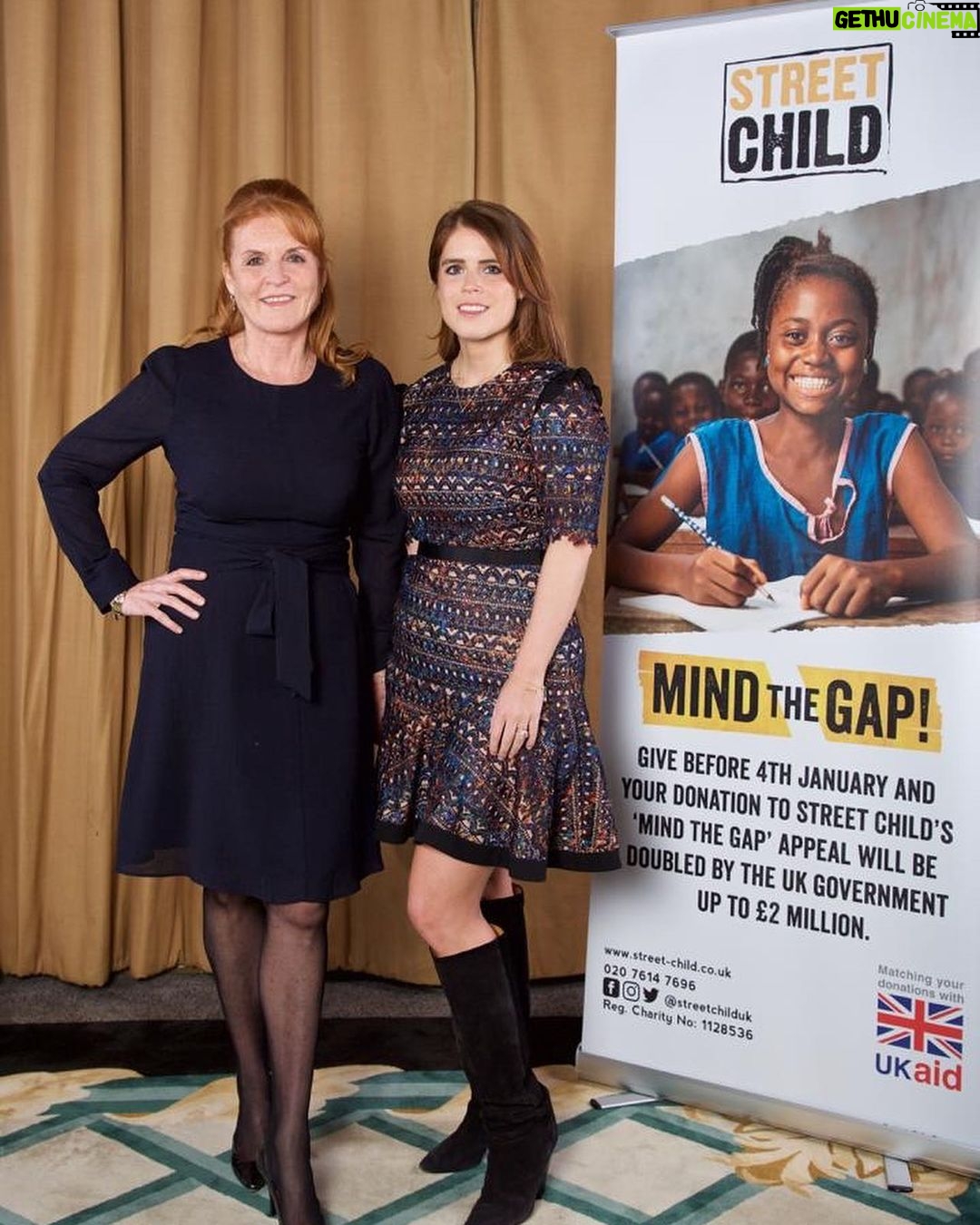 Princess Eugenie Instagram - As a proud global ambassador for @streetchild, I was delighted to attend an event with my dear Mum to mark #InternationalDayOfTheGirl, which was held in partnership with @hellomag Today is a special day to celebrate girls across the world - something we should do daily. I'm so lucky to be able to have had parents that support me as a girl and I wish to do the same for others. Thanks to the UK government all public donations made before 4th January 2020 to Street Child’s #mindthegap appeal will be doubled, meaning a donation of just £15 is enough to cover the school fees, uniform and learning materials for a girl. #dayofthegirl #idg2019 #internationaldayofthegirl #mindthegap #ukaidmatch