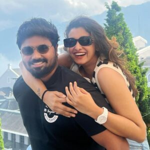 Priya Bhavani Shankar Instagram - So there is this great guy, who is my best friend, we laugh, we fight, we cry, we make up. He sings loud & confident with all weird wrong lyrics. We are A & Z different, yet he completes me. We are such imperfect people, yet he somehow makes it easy and fun to stay in love with him. With him I feel peace. With him I have the craziest fun, also With him I can just sit down in silence and watch a beautiful sunset and talk about my traumas. He is enough. A million times enough for me to get through this life in bliss 😊 Happy birthday @rajvel.rs 

இருவர் வானம் வேறென்றாலும்… ❤️