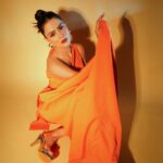 Priyanka Chahar Choudhary Instagram - Orange extravaganza 🧡 Photographer: @abhay_r_kirti Styled by : @kmundhe4442 Outfit by : @papzclothing Hair: @trevenihairartist Makeup: @makeoverbysejalthakkar #PriyankaChaharChoudhary