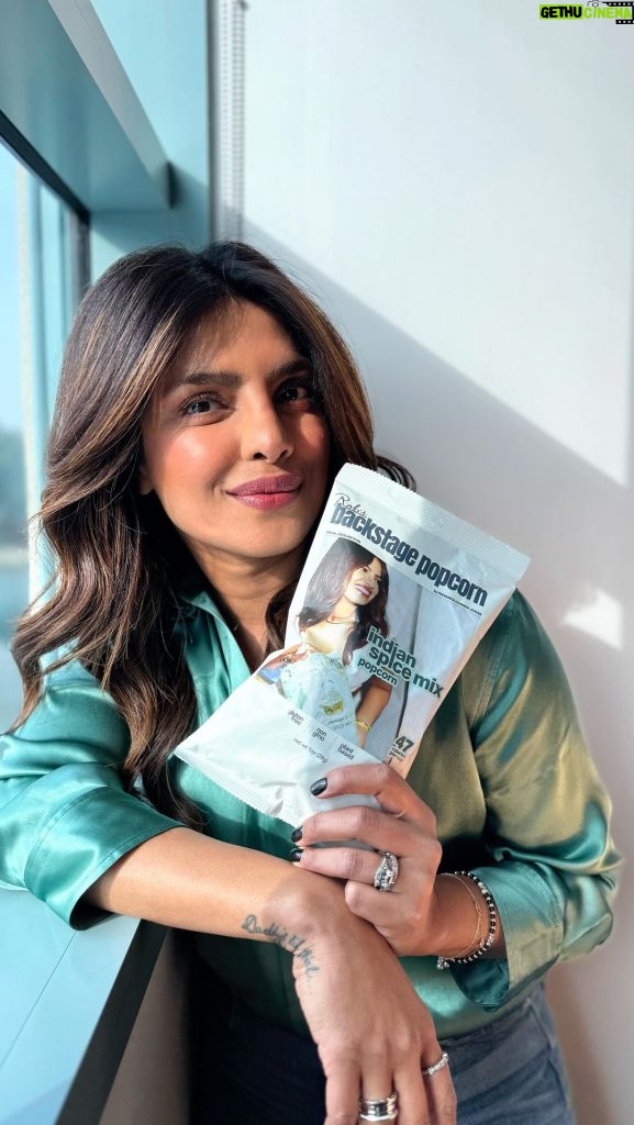 Priyanka Chopra Instagram - Our favorite backstage snack buddy 🍿 just got a makeover!! Head to @walmart or @albertsons stores in your city to find the new bags! @robspopcorn