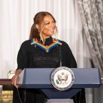 Queen Latifah Instagram - "I'm going to take this in for a moment. This is very surreal. I want to thank the Kennedy Center so much. Reneé Fleming, I mean, Happy Birthday, that sounds like that? My birthday is March 18, wherever you are pull up! You know? Billy Crystal, my Pisces brother. And Rita Moreno...flirting with Barry Gibb. That's priceless right there! I discovered my love of music with my Aunt Angel, and she directed a mass choir and taught them songs. I learned how to teach harmonies and melodies and watched her build these songs into these big, beautiful creations that moved through me when they all sang together. Miss Dionne Warwick, you are such an inspiration to me...You showed me that it's beautiful to sing a beautiful melody that you could pull someone in and capture them. Plus, we from Jersey plus your sons are right. You don't say no. You show up. Thank you so much. My partner, Shakim, who believes in everything I want to do. We sit there together, and we create things and ideas, and we figure out how to go for them. He's my rock. I couldn't have done any of these things without him because he had to get out there on the front lines and convince people that I could do the things that I said I could do, and we could do it together as well. I see some of my heroes in this room. I don't know if you realize, but if it weren't for MC Lyte, I would not be doing this. MC. Lyte was, like, 16 years old, rapping, and I saw her on video box, and I was like, "What?! You're telling me a teenager like me can speak like that, can be bold like that, can be beautiful and brave like that? I must do that!" Finally, I would not be here without my family. They are the foundation of who I am. They showed me how to have love for one another, have respect, how to be brave, and move throughout the world. I live my life in the moment. That's the only way I can get through. What I do is to be right there when I'm doing it and just be present and I'm in this right now. I don't know what I'm gonna think about this tomorrow or what happened yesterday, but right now I'm here with you in this moment, and I'm so very grateful." 📸 @scottsuchman