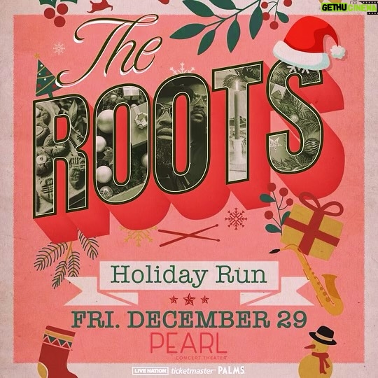 Questlove Instagram - Come On Down Oakland & Las Vegas & Los Angeles The Legendary Roots Crew hitting y’all with out winter run @foxoakland Thursday Dec 28th (OAKTOWN) @palms at #PearlTheaterVegas Friday Dec 29th (Sin City) @thewiltern Saturday Dec 30th (LA) Come On Down @theRoots