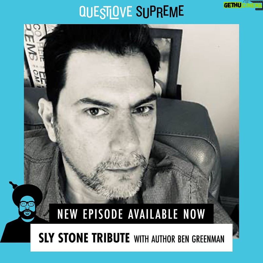 Questlove Instagram - When I was a new @NewYorkerMag reader there was one cat who caught my attention because he musically thought like me——-meet #BenGreenman writer, author, musicologist. He has collaborated on the memoirs of #GeneSimmons #SimonCowell #GeorgeClinton #MarielHemingway #LittleSteven & I loved writing with him so much he worked on all 6 of my jawns. Upon first meeting I asked what would his dream project be and without pause he said Sly——which at the time (10 years back, no pun intended) seemed like a pipe dream at the time. He just finished George Clinton’s book and he found somewhat of an ice cube’s chance in hell connection with someone who knew someone that knew someone that might know someone who knew Sly. lol look at us now——10 years later achieving something NONE of us truly knew could be a reality. So we decided 11th hour to do a quickie one on one convo about Sly’s new memoir and music in general. #ThankYouFalettinMeBeMiceElfAgin (hell of a mondegreen) is released & an amazing read of Sly’s life! @qls #QuestloveSupreme #SlyAndTheFamilyStone #SlyStone #BenGreenman #Pfunk #EttaJames #GeorgeClinton