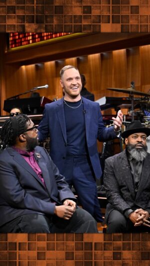 Questlove Instagram - @loveisblindnetflix’s @jimmypresnell crashes @blackthought and @questlove’s reenactment of his confrontation with @jess.ves 🤣 #FallonTonight #LoveIsBlind